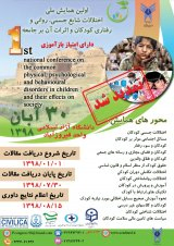 پوستر اولین همایش ملی اختلالات شایع جسمی، روانی و رفتاری کودکان و اثرات آن بر جامعه